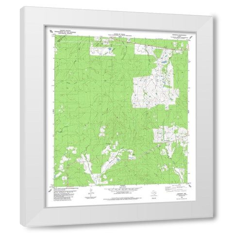 Carmona Texas Quad - USGS 1984 White Modern Wood Framed Art Print by USGS