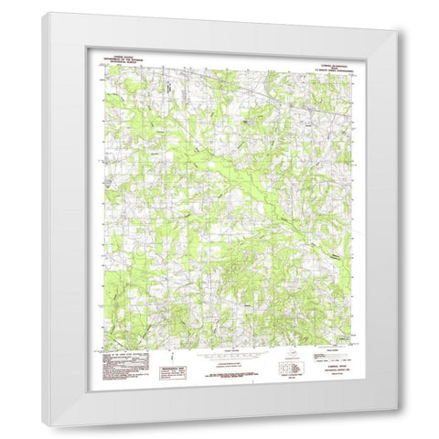 Carroll Texas Quad - USGS 1984 White Modern Wood Framed Art Print by USGS