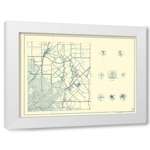 Dallas Texas Cities 3 of 4 - Highway Dept 1936 White Modern Wood Framed Art Print by Highway Dept