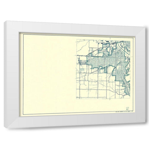 Dallas Texas Cities 2 of 4 - Highway Dept 1936 White Modern Wood Framed Art Print by Highway Dept