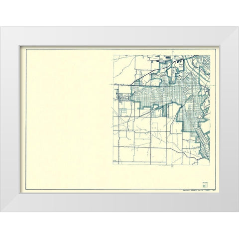 Dallas Texas Cities 2 of 4 - Highway Dept 1936 White Modern Wood Framed Art Print by Highway Dept
