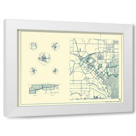 Dallas Texas Cities 1 of 4 - Highway Dept 1936 White Modern Wood Framed Art Print by Highway Dept