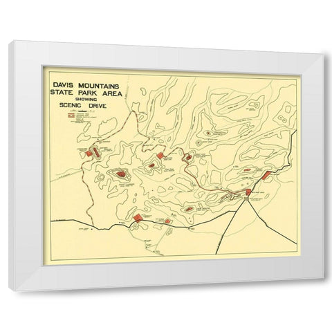 Davis Mountains State Park Texas - Swartz 1935 White Modern Wood Framed Art Print by Swartz