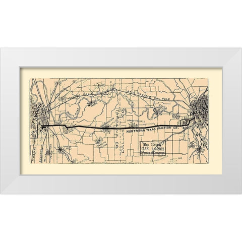 Dallas Tarrant Texas - LOC 1905 White Modern Wood Framed Art Print by LOC