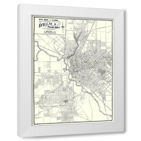 Dallas, Suburbs Texas - Weichsel 1919 White Modern Wood Framed Art Print by Weichsel