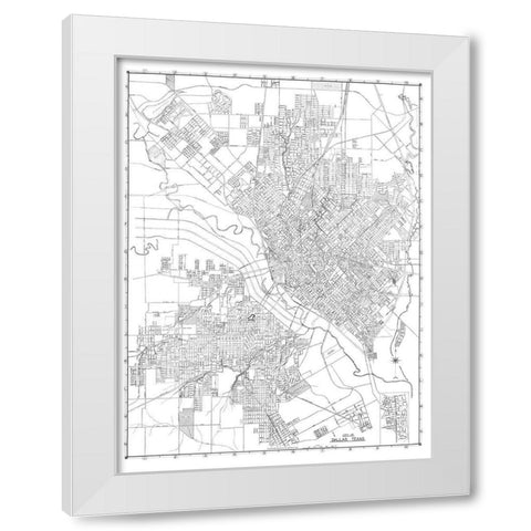 Dallas Texas - 1936 White Modern Wood Framed Art Print by Unknown
