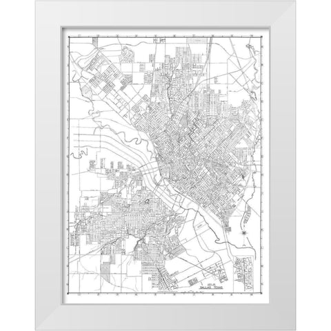 Dallas Texas - 1936 White Modern Wood Framed Art Print by Unknown