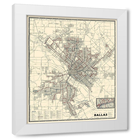 Dallas Texas - Dallas Railway 1941 White Modern Wood Framed Art Print by Dallas Railway
