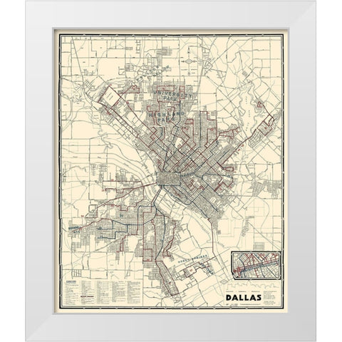 Dallas Texas - Dallas Railway 1941 White Modern Wood Framed Art Print by Dallas Railway