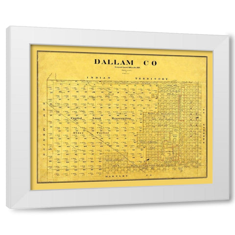 Dallam County Texas - Beaumont 1889 White Modern Wood Framed Art Print by Beaumont