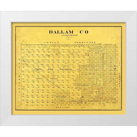Dallam County Texas - Beaumont 1889 White Modern Wood Framed Art Print by Beaumont