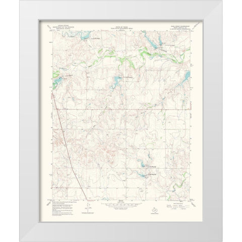 Dads Creek Texas Quad - USGS 1969 White Modern Wood Framed Art Print by USGS