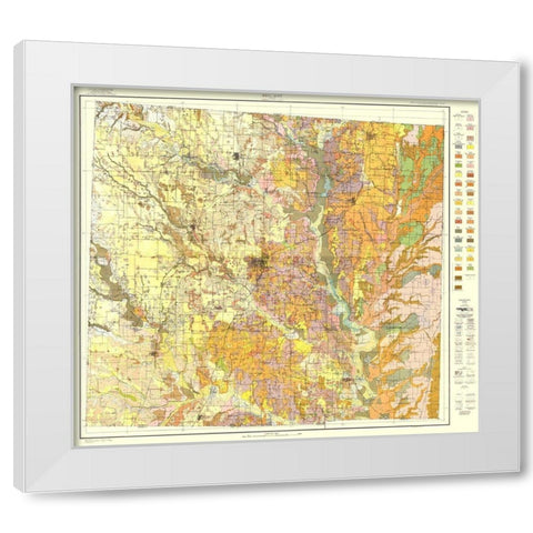 Denton Texas Soil - USDA 1918 White Modern Wood Framed Art Print by USDA