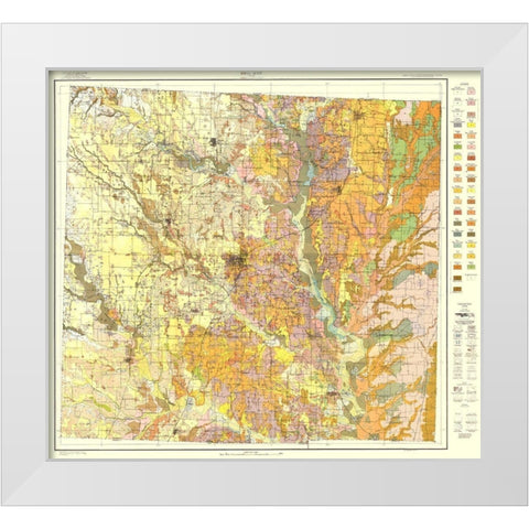 Denton Texas Soil - USDA 1918 White Modern Wood Framed Art Print by USDA