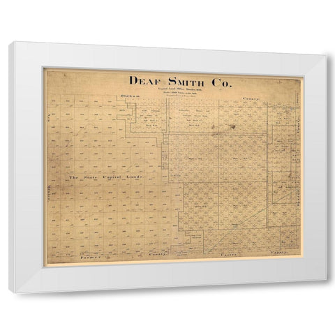 Deaf Smith County Texas - Pressler 1898 White Modern Wood Framed Art Print by Pressler