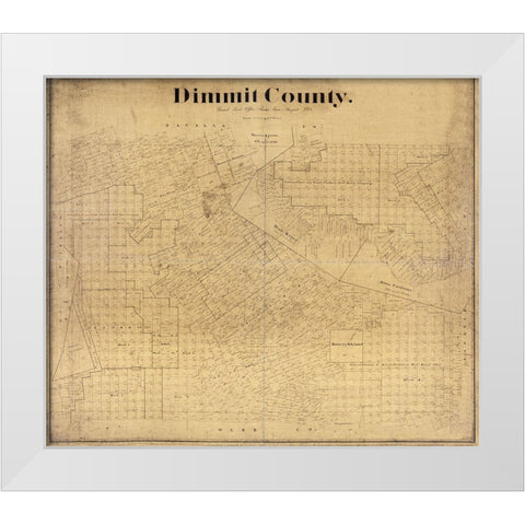 Dimmit County Texas - Beaumont 1894 White Modern Wood Framed Art Print by Beaumont