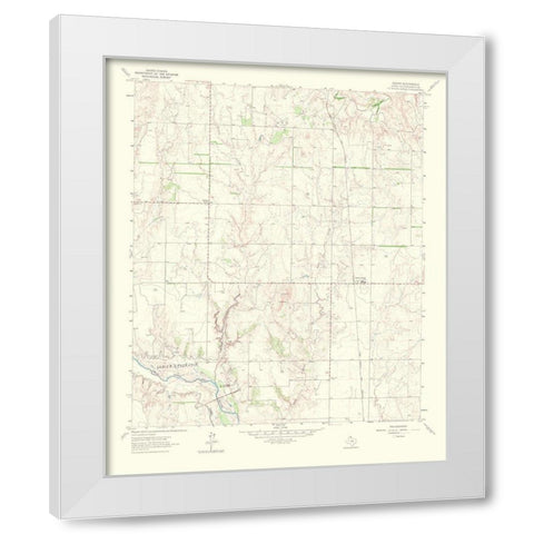 Dozier Texas Quad - USGS 1967 White Modern Wood Framed Art Print by USGS