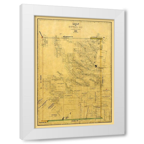 Duval County Texas - Arlitt 1875 White Modern Wood Framed Art Print by Arlitt