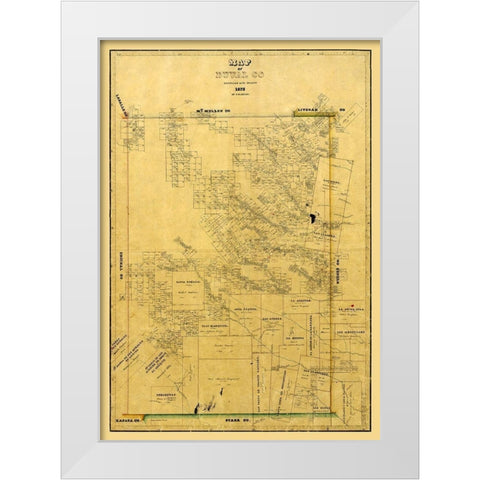 Duval County Texas - Arlitt 1875 White Modern Wood Framed Art Print by Arlitt