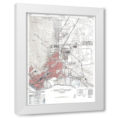 El Paso Texas Sheet - USGS 1947 White Modern Wood Framed Art Print by USGS