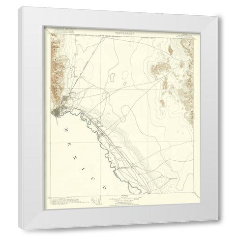 El Paso Texas Quad - USGS 1907 White Modern Wood Framed Art Print by USGS