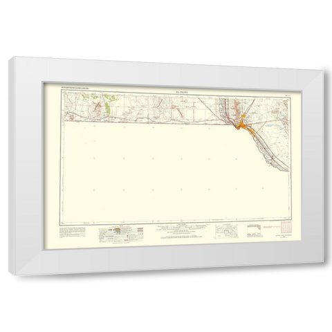 El Paso Texas Quad - USGS 1968 White Modern Wood Framed Art Print by USGS