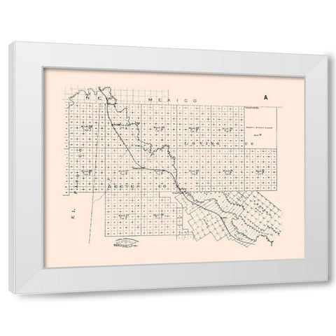 El Paso County Texas - Abrams 1893 White Modern Wood Framed Art Print by Abrams