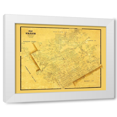 Erath County Texas - Martin 1856 White Modern Wood Framed Art Print by Martin