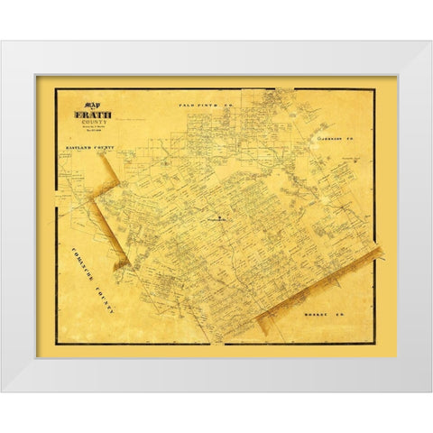 Erath County Texas - Martin 1856 White Modern Wood Framed Art Print by Martin