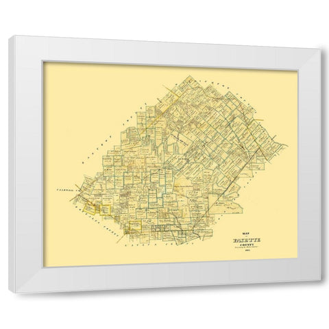 Fayette County Texas - Martin 1865 White Modern Wood Framed Art Print by Martin