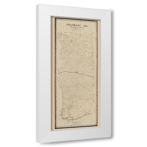 Franklin County Texas - Pressler 1897 White Modern Wood Framed Art Print by Pressler