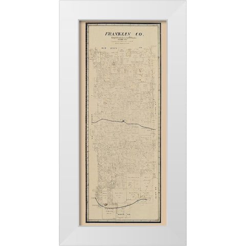 Franklin County Texas - Pressler 1897 White Modern Wood Framed Art Print by Pressler