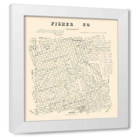 Fisher County Texas - Walsh 1880 White Modern Wood Framed Art Print by Walsh