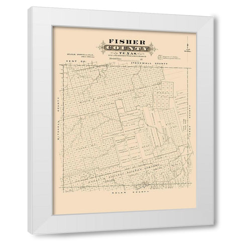 Fisher County Texas - Gast 1870 White Modern Wood Framed Art Print by Gast