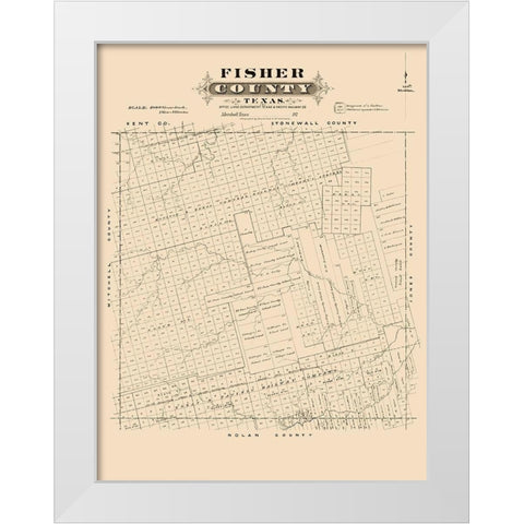 Fisher County Texas - Gast 1870 White Modern Wood Framed Art Print by Gast