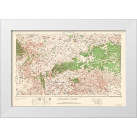 Fort Stockton Texas Quad - USGS 1964 White Modern Wood Framed Art Print by USGS