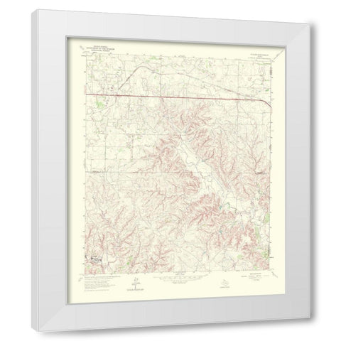 Fuller Texas Quad - USGS 1967 White Modern Wood Framed Art Print by USGS