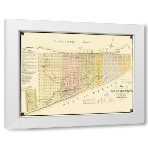 Galveston Texas Landowner - Labatt 1869 White Modern Wood Framed Art Print by Labatt