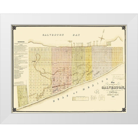 Galveston Texas Landowner - Labatt 1869 White Modern Wood Framed Art Print by Labatt