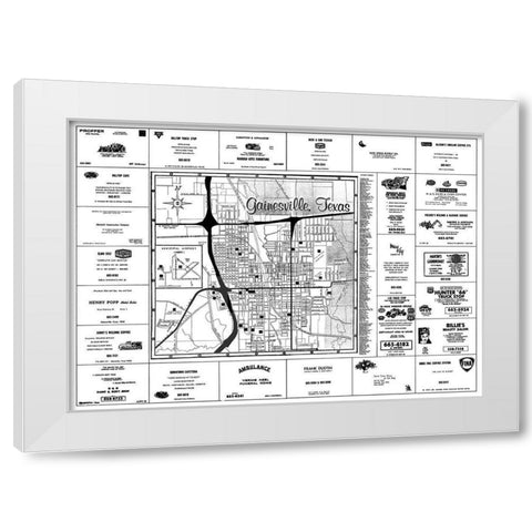 Gainesville Texas - Chamber Of Commerce 1967 White Modern Wood Framed Art Print by Chamber Of Commerce