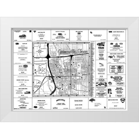 Gainesville Texas - Chamber Of Commerce 1967 White Modern Wood Framed Art Print by Chamber Of Commerce