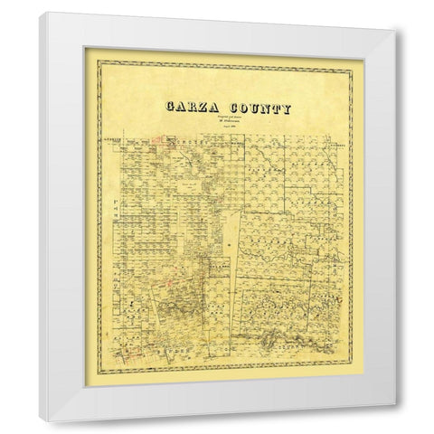 Garza County Texas - Stakemann 1879 White Modern Wood Framed Art Print by Stakemann