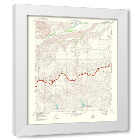 Gem Texas Quad - USGS 1969 White Modern Wood Framed Art Print by USGS