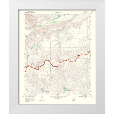 Gem Texas Quad - USGS 1969 White Modern Wood Framed Art Print by USGS