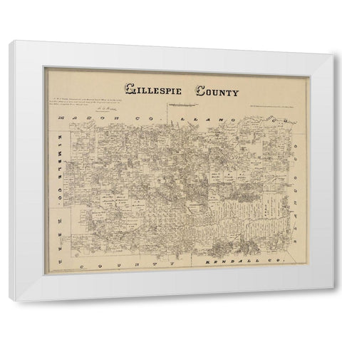 Gillespie Texas Landowner - Gast 1879 White Modern Wood Framed Art Print by Gast