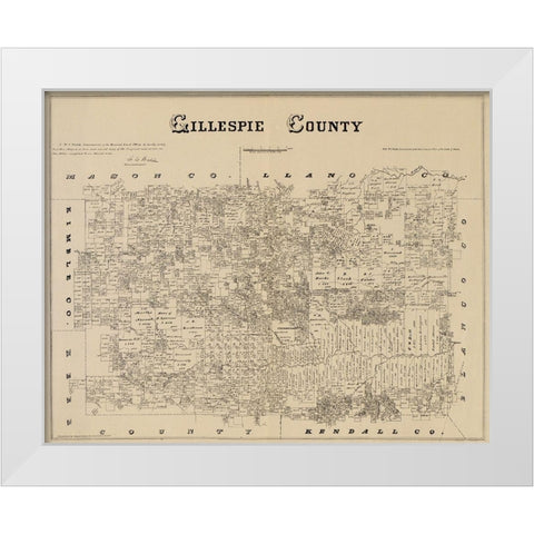 Gillespie Texas Landowner - Gast 1879 White Modern Wood Framed Art Print by Gast