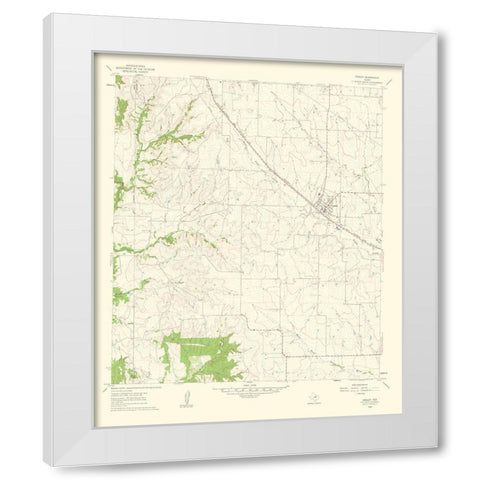 Godley Texas Quad - USGS 1963 White Modern Wood Framed Art Print by USGS
