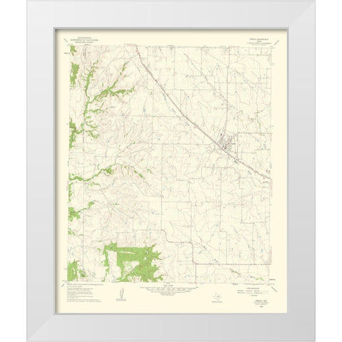Godley Texas Quad - USGS 1963 White Modern Wood Framed Art Print by USGS