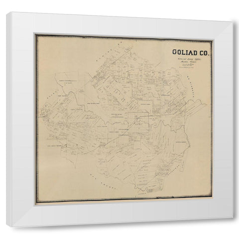 Goliad County Texas -1896 White Modern Wood Framed Art Print by Unknown