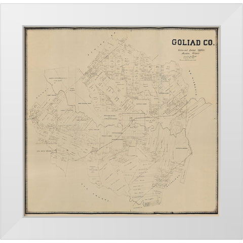 Goliad County Texas -1896 White Modern Wood Framed Art Print by Unknown